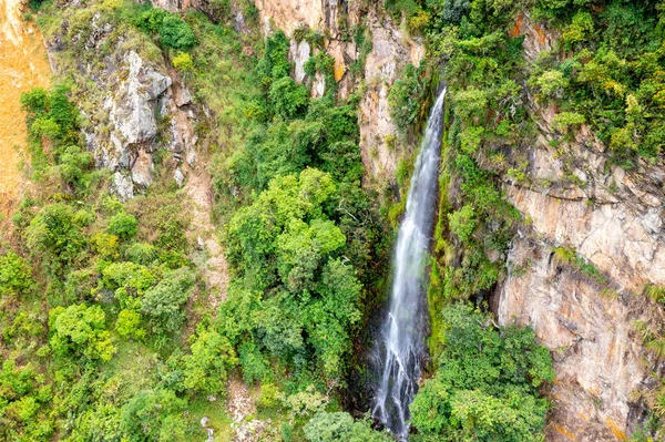 Cascada Ecuador Vista Aérea Del Waterall Montaña Vilcabamba Ecuador América —  Fotos de Stock