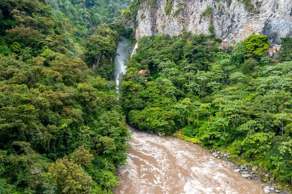 Pailon Del Diablo Vodopád Banos Santa Agua Ekvádor Jižní Amerika — Stock fotografie