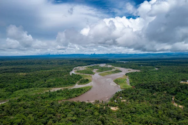 Эквадорский Тропический Лес Амазонки Сверху Река Пастаза Возле Смотровой Площадки — стоковое фото