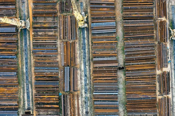 钢制存储空间空中视图 — 图库照片