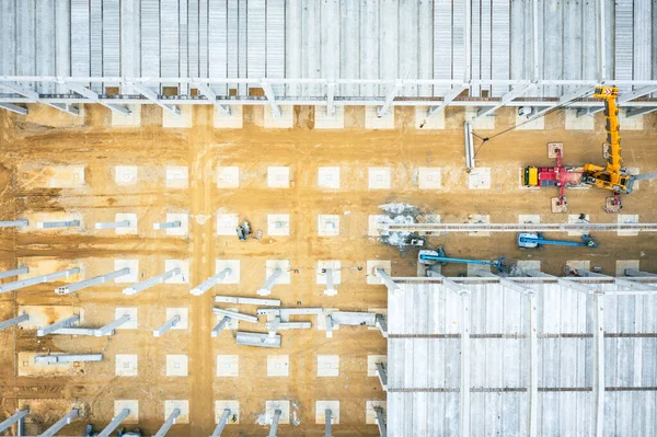 Fabrieksgebouw Industriële Bouwplaats Met Kraan Bouwuitrusting — Stockfoto