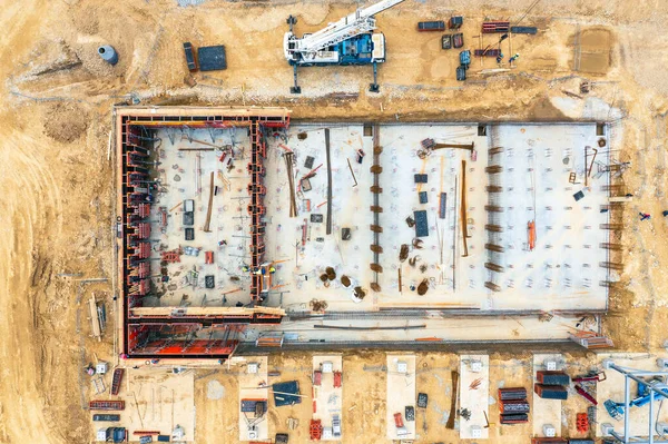 Fabrieksgebouw Industriële Bouwplaats Met Kraan Bouwuitrusting — Stockfoto