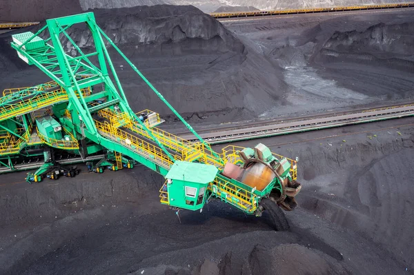 Vista Aérea Mina Carbón Industria Extractiva Para Carbón Negro Vista — Foto de Stock