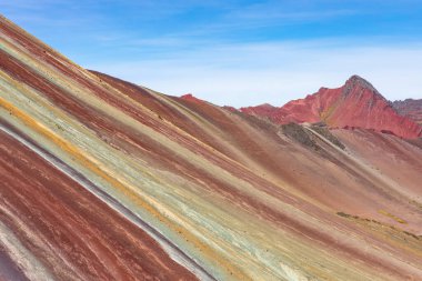 Vinicunca, Cusco Bölgesi, Peru. Montana de Siete Renkleri, ya da Gökkuşağı Dağı. Güney Amerika. 