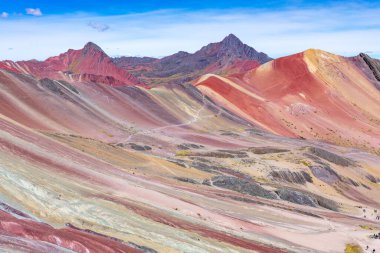 Vinicunca, Cusco Bölgesi, Peru. Montana de Siete Renkleri, ya da Gökkuşağı Dağı. Güney Amerika. 