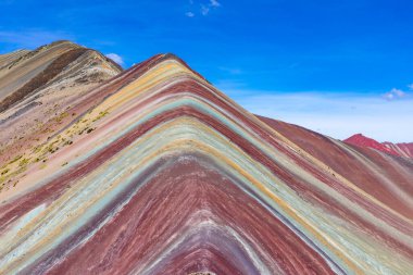 Vinicunca, Cusco Bölgesi, Peru. Montana de Siete Renkleri, ya da Gökkuşağı Dağı. Güney Amerika. 