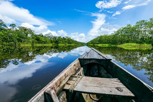 Amazonas Regnskogsflodstrand Segling Nedför Floden Yanayacu Vid Amazonas Djungel Nära — Stockfoto