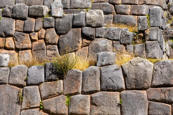 Saqsaywaman Inca Arkeologinen Sivusto Jossa Suuret Kiviseinät Cusco Peru Etelä — kuvapankkivalokuva