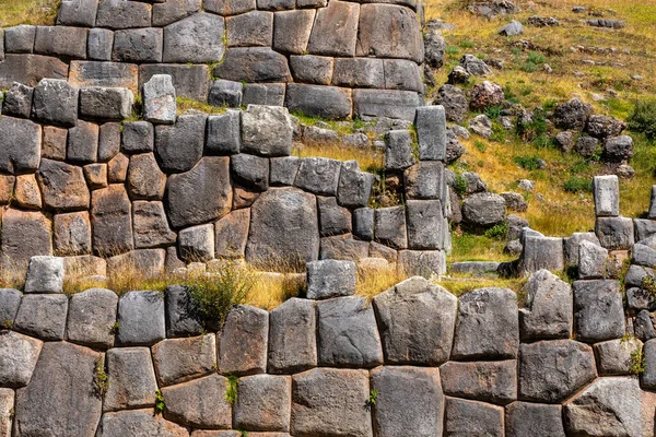 Saqsaywaman Inca Arkeologinen Sivusto Jossa Suuret Kiviseinät Cusco Peru Etelä — kuvapankkivalokuva