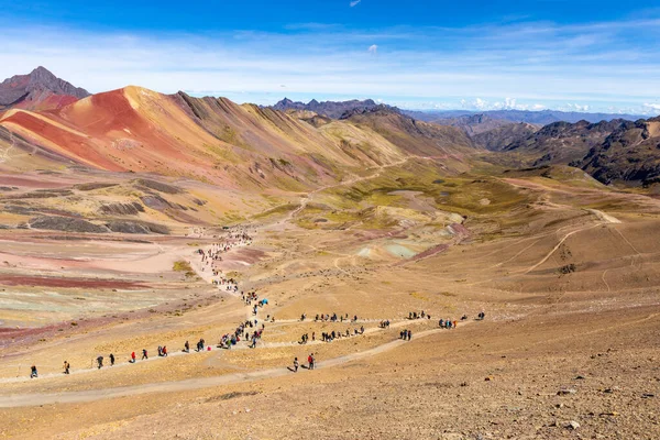 Виникунка Регион Куско Перу Montana Siete Colores Rainbow Mountain Южная — стоковое фото