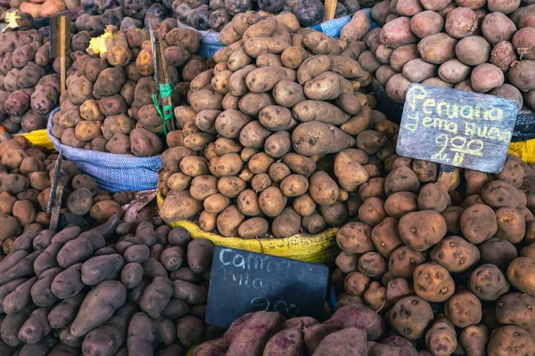 Mercato Tradizionale Peruviano Delle Patate Arequipa Esempio Della Grande Varietà — Foto Stock