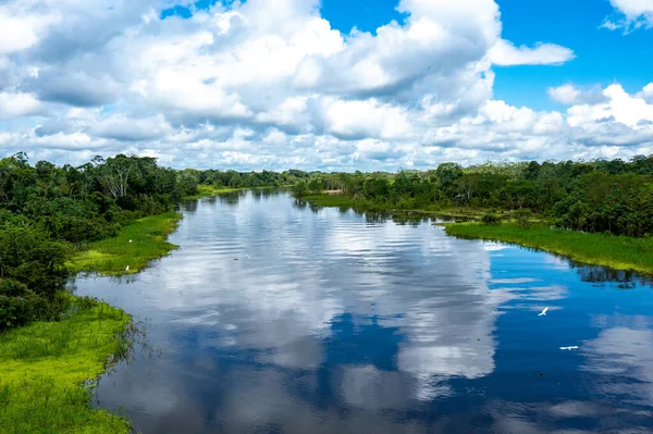 Peru Aerial View Rio Yanayacu Top View Amazon Rainforest Iquitos — Stock Photo, Image