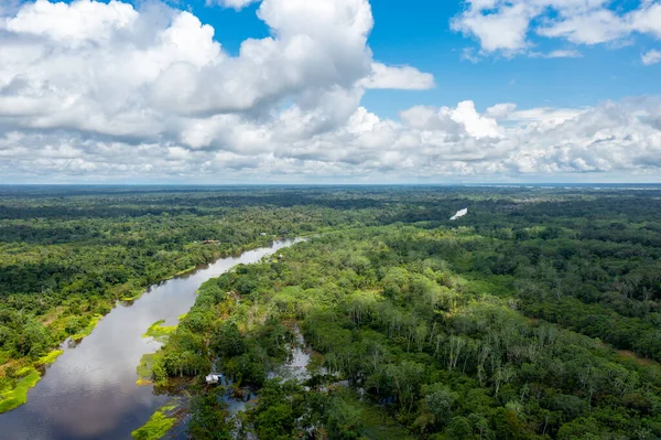 Peru Aerial View Rio Yanayacu Top View Amazon Rainforest Iquitos — Stock Photo, Image
