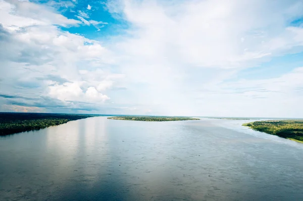 Amazon Nehri Hava Manzarası Güney Amerika Peru Tropik Yeşil Yağmur — Stok fotoğraf