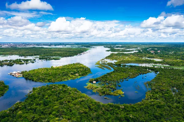 Peru Vagyok Rio Momon Légi Kilátása Top View Amazon Esőerdő — Stock Fotó