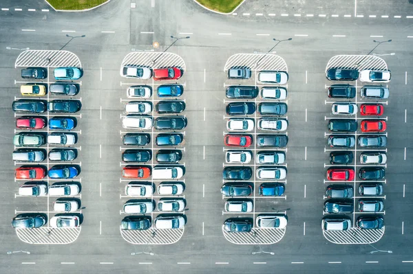 Parking Aerial View Drone Photo — Stock Photo, Image