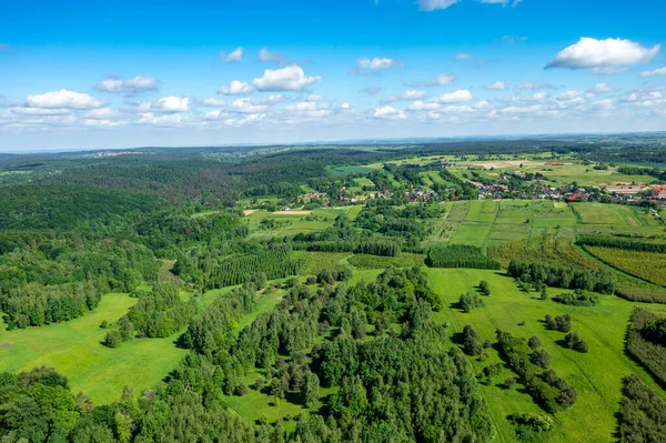 Woiwodschaft Kleinpolen Luftaufnahme Eines Dorfes Der Nähe Von Krakau Südpolen — Stockfoto