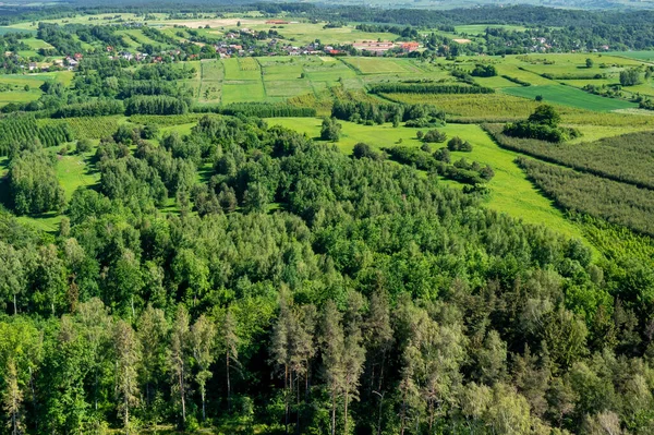 Polonia Voivodato Menor Vista Aérea Del Pueblo Cerca Cracovia Sur — Foto de Stock