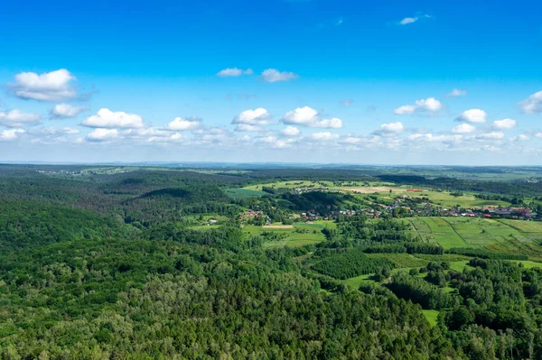 Polen Mindre Vojvodskap Flygfoto Över Byn Nära Krakow Södra Polen — Stockfoto