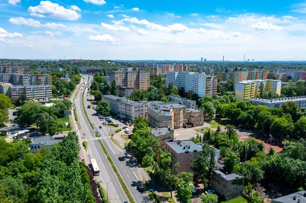 Sosnowiec Bacia Dabrowa Vista Aérea Centro Cidade Sosnowiec Polónia — Fotografia de Stock