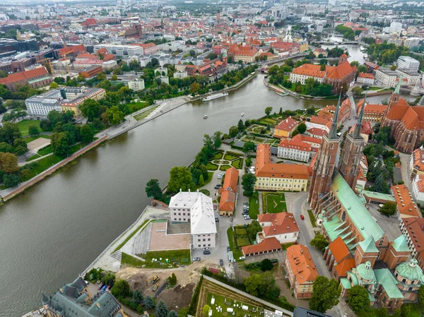 Wroclaw Uitzicht Vanuit Lucht Het Moderne Residentiële Deel Van Wroclaw — Stockfoto