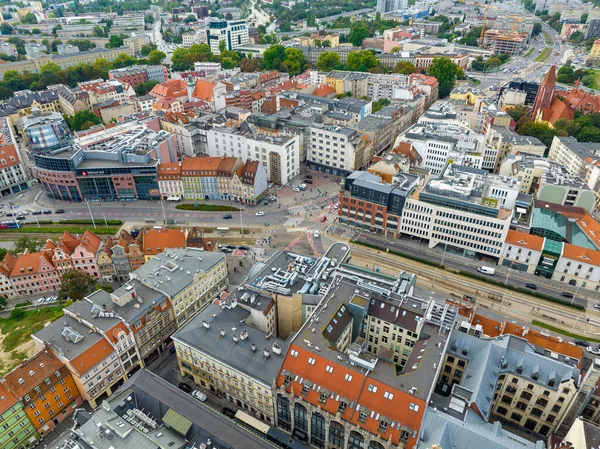 Wroclaw Vue Aérienne Partie Moderne Résidentielle Capitale Wroclaw Dans Province — Photo