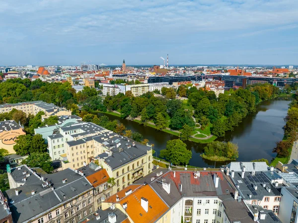 Wroclaw Uitzicht Vanuit Lucht Het Moderne Residentiële Deel Van Wroclaw — Stockfoto