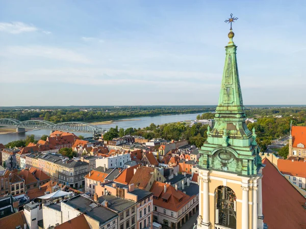 Torun Aerial View Old Town Hall Torun Historical Buildings Medieval — Stock Photo, Image
