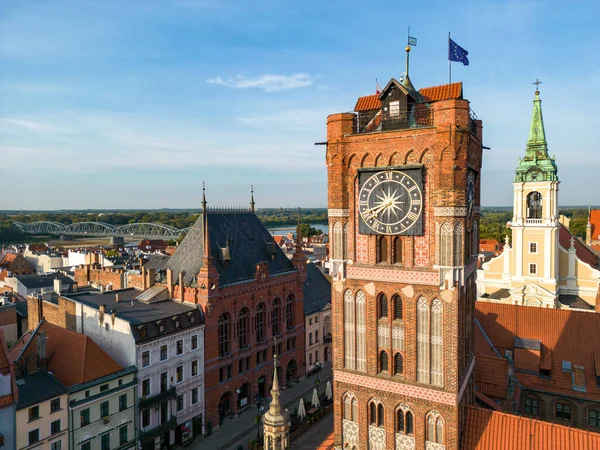 Torun Aerial View Old Town Hall Torun Historical Buildings Medieval — Stock Photo, Image