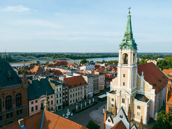 Een Torun Luchtfoto Van Het Oude Stadhuis Torun Historische Gebouwen — Stockfoto