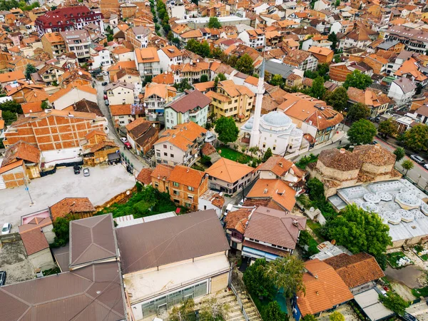 Prizren Old Town Aerial View Sunset Time Historic Touristic City — Stock Photo, Image