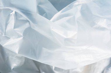 Kapalı beyaz plastik torba dokusu. Soyut arkaplan.