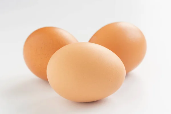 Uova Pollo Sfondo Bianco Naturale — Foto Stock