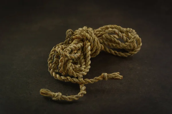 Конопляна Мотузка Природному Темному Тлі — стокове фото