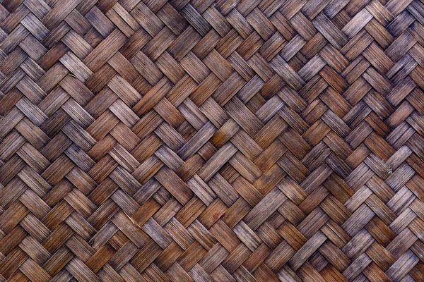 Patrón Bambú Tejido Marrón Primer Plano Sobre Fondo Luz Natural — Foto de Stock