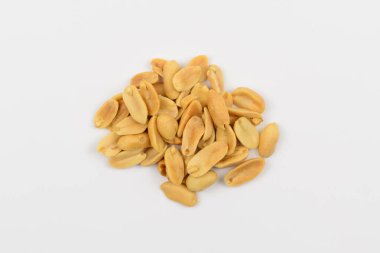 Salt Roasted Peanuts on natural white background.