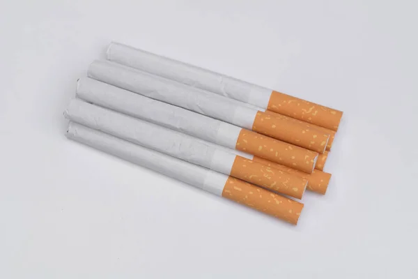 Cigarette White Background Health Care Medical Concept — Foto de Stock