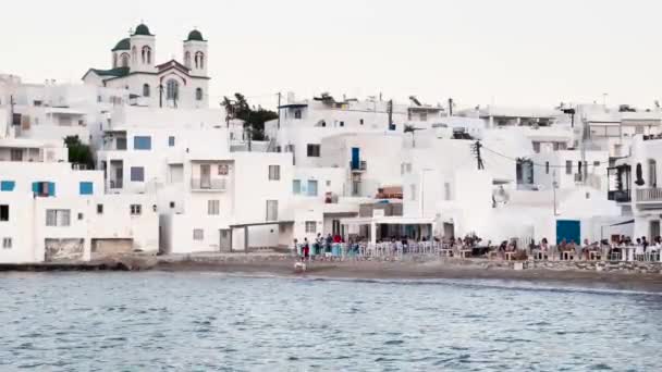 Naoussa Paros Greece June General View Main Street Landmark — Vídeo de Stock