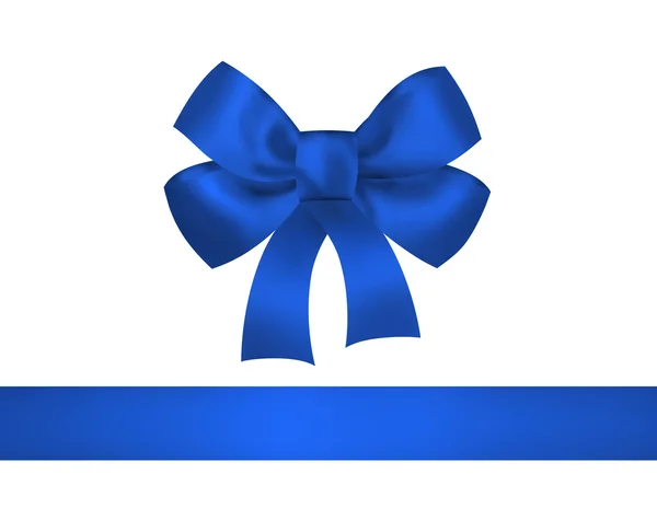 Blue bow and ribbon isolated on white background. Closeup llustr — Stock Photo, Image