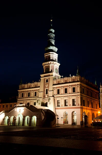 Patrimoine de Zamosc sur la nuit — Photo