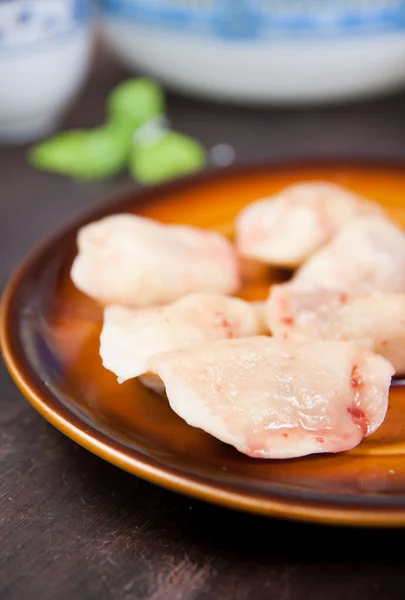 Dumplings with cherries — Stock Photo, Image