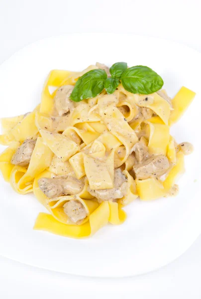 Tagliatelle con pollo — Foto Stock