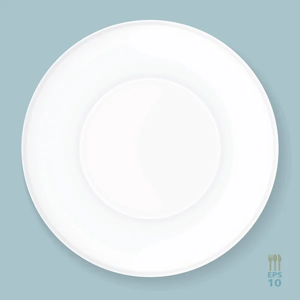 Empty white plate — Stock Vector