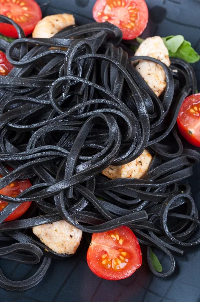 Black tagliolini pasta — Stock Photo, Image