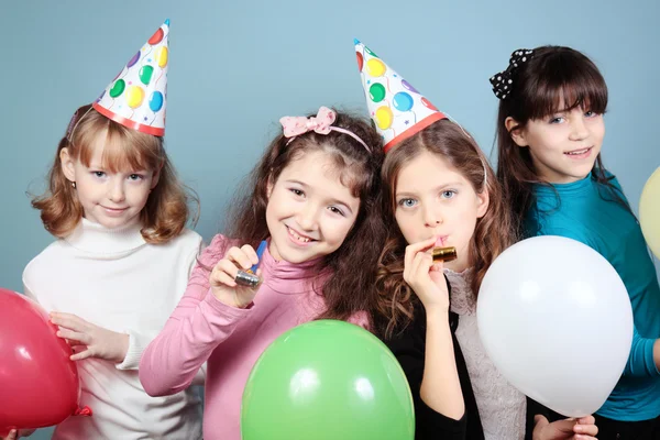 Fractie van de partij van de verjaardag van de meisjes. — Stockfoto