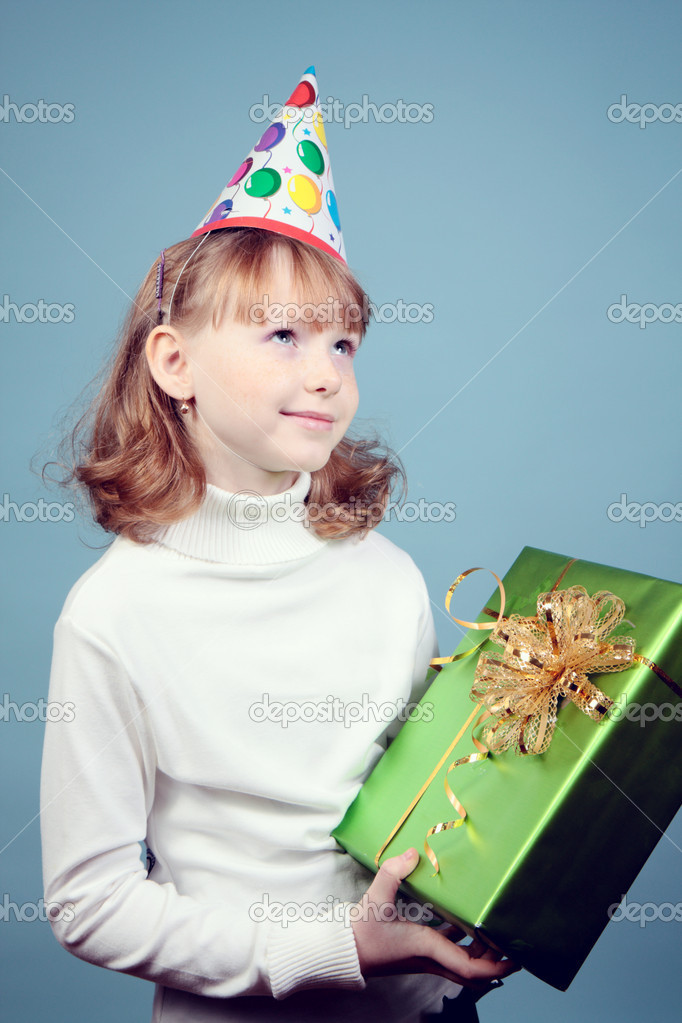 Beautiful girl with a gift.