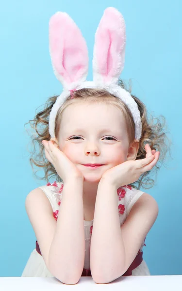 Girl with rabbit ears — Stock Photo, Image