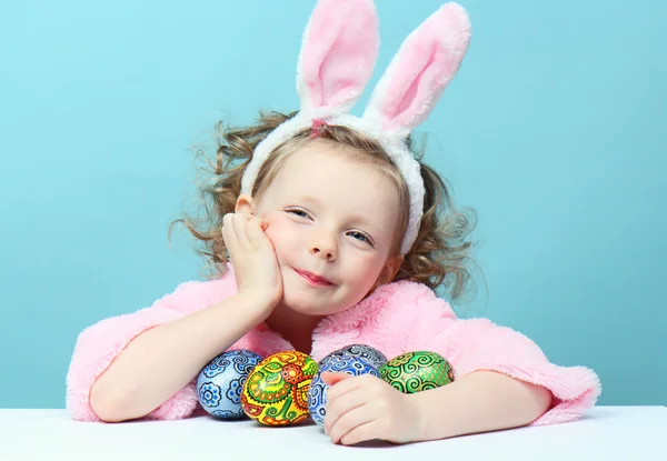 Girl with rabbit ears — Stock Photo, Image