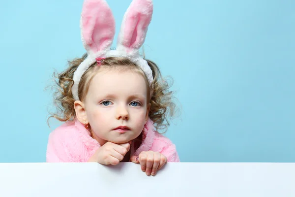 Girl with rabbit ears — Stock Photo, Image