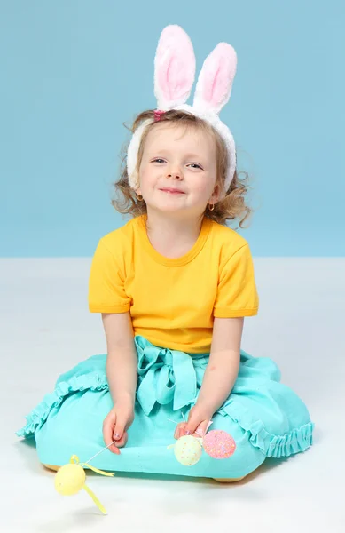 Girl with rabbit ears — Stock Photo, Image